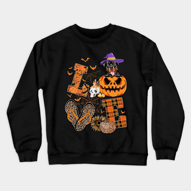 Funny Rottweiler Dog Lover Gift Rottweiler Halloween Pumpkin Crewneck Sweatshirt by saugiohoc994